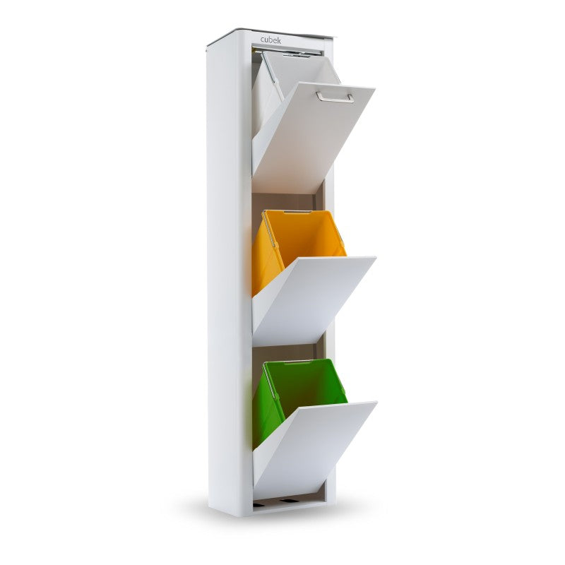 Poubelle De Tri 2 En 1 Hivexagon 110 L - 2 Compartiments, Roulettes, Poches Transparentes - Pour Cuisine, Bureau