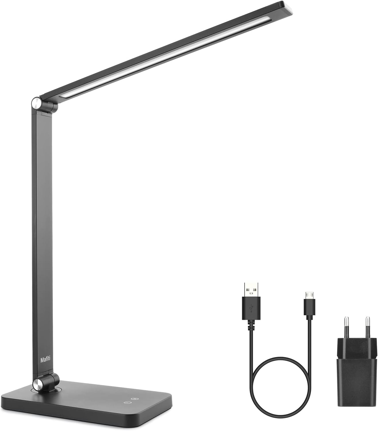 Lampe de Bureau LED avec Chargeur sans Fil & Port USB noir Vendos85 