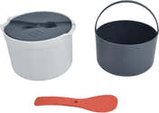 Cuit-riz Micro-ondes 2L Avec Cuillère-lock - En Plastique Alimentaire PP - Vert Ou Orange - 3