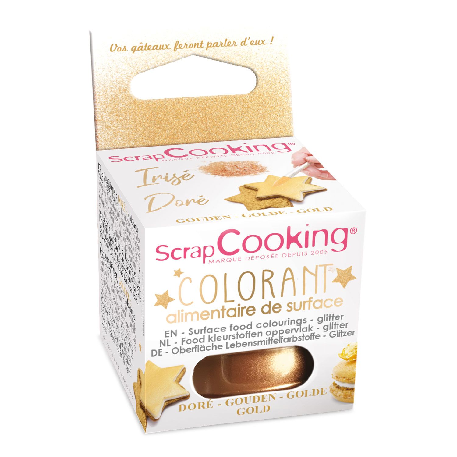 Colorant alimentaire de surface en poudre doré - 5 g - ScrapCooking - Achat  & prix