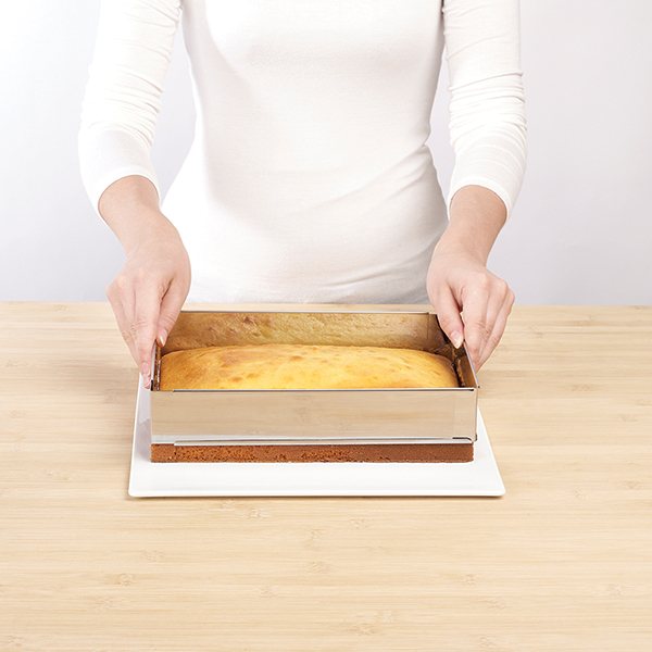 Rectangle à gâteau extensible en inox 25 à 46 cm Mathon - www
