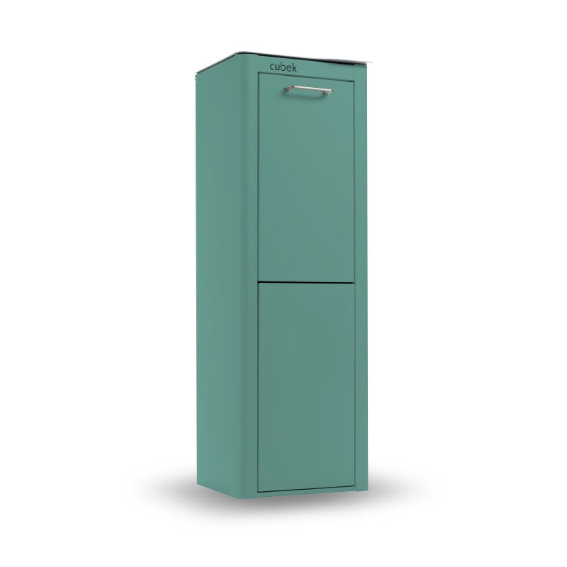 Poubelle cuisine de tri sélectif CUBEK, 2 compartiments de 20 litres, Turquoise Don Hierro - Mathon - 1