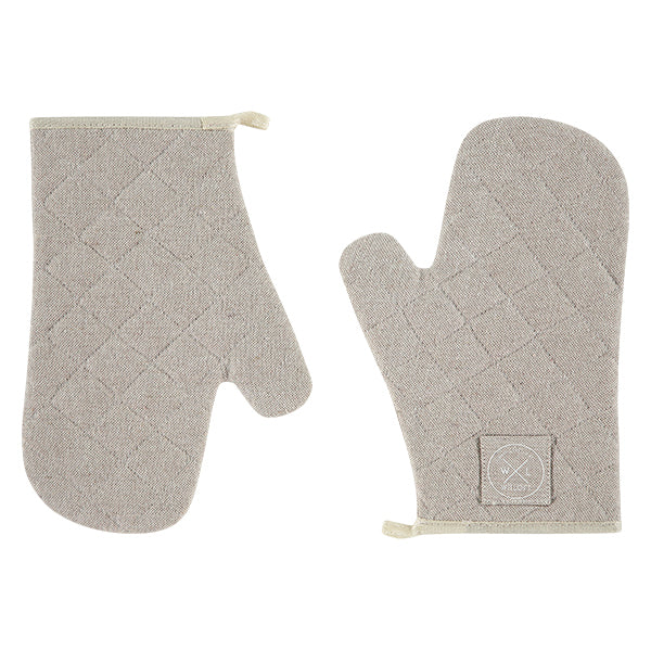 Paire de gants de cuisine en coton recyclé beige Witloft - Mathon - 1