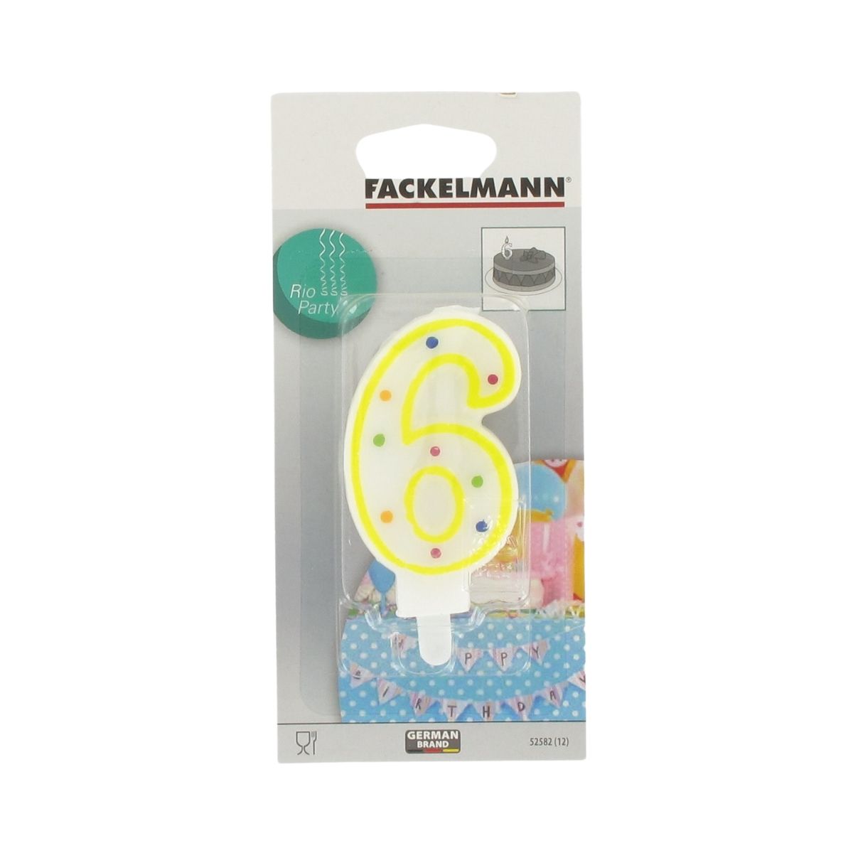 Bougie anniversaire chiffre 6  Rio Party Fackelmann - Mathon - 2