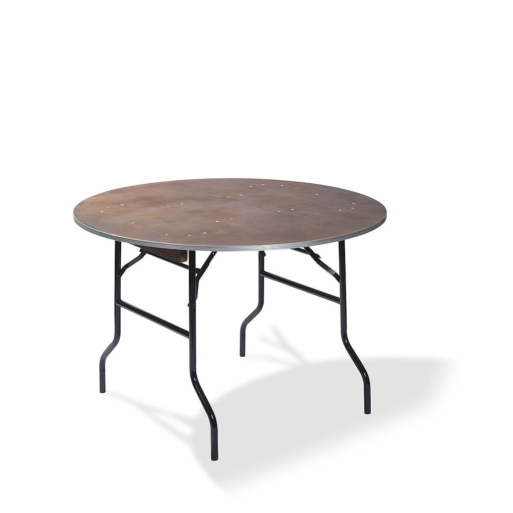 Table de Banquet Ronde Pliable en Bois - Ø122 à 183 cm - Veba - Mathon - 1