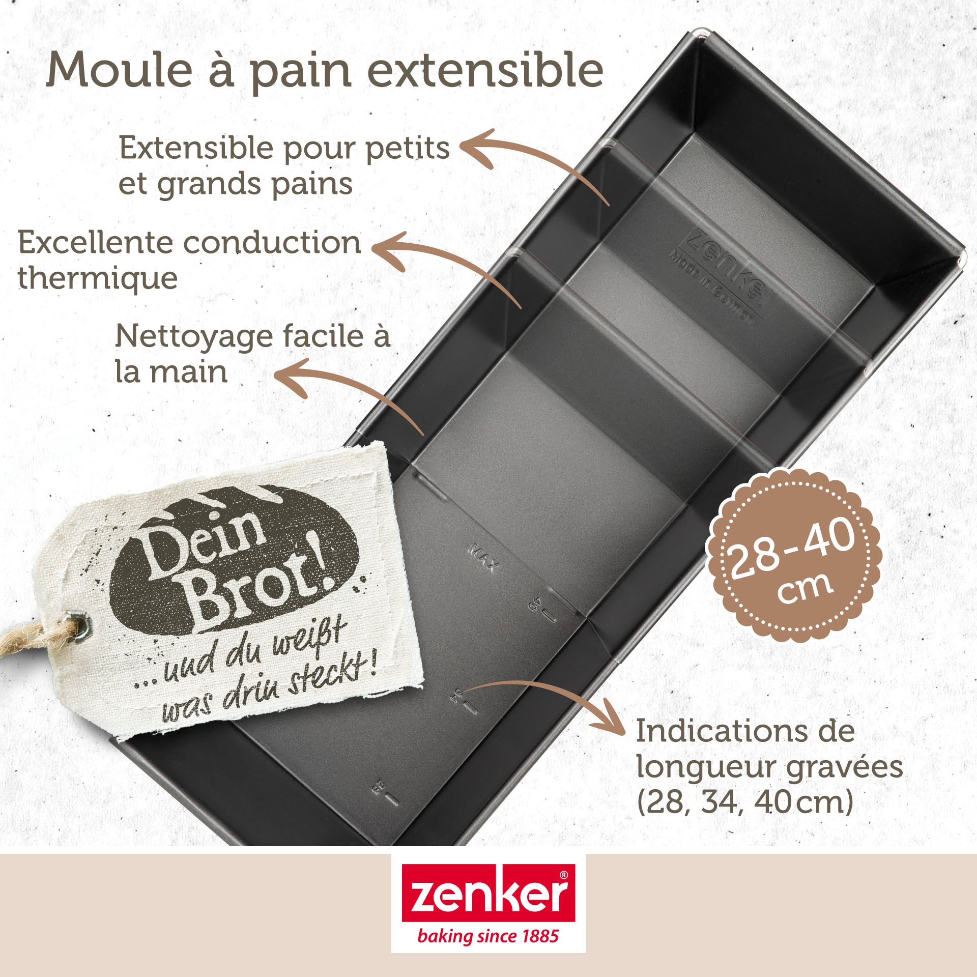 Moule à cake extensible 28 à 40 cm Zenker Black Metallic Zenker - Mathon - 4