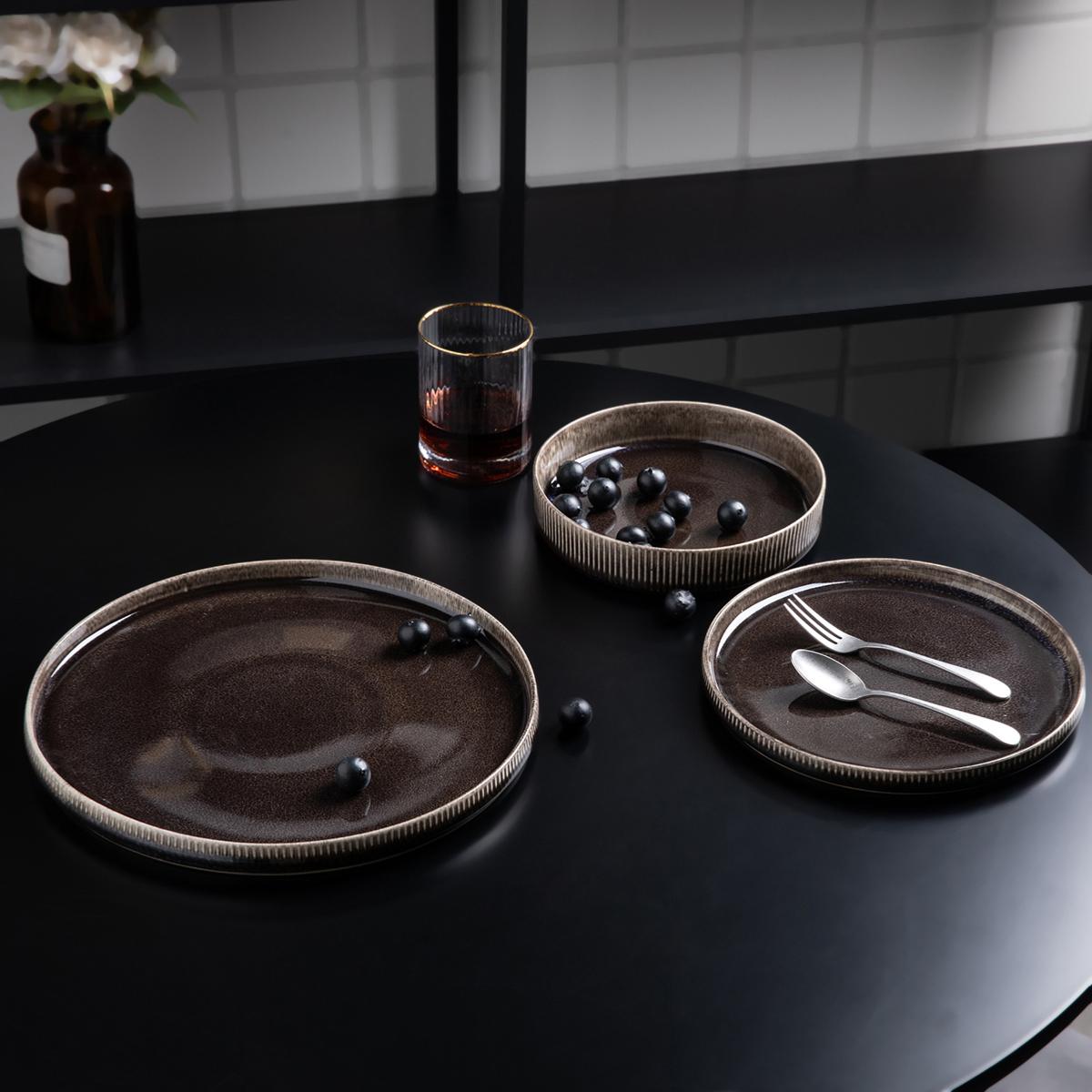 Service 18 pièces marron - "Cappuccino" Laguiole Cuisson - Mathon - 3