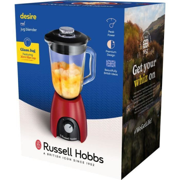 Blender  - Russel Hobbs - Desire Red - 650 W - Picher 1,5 L - 2 Vitess Russell Hobbs - Mathon - 6