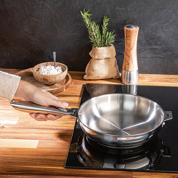 Lot 2 poêles 20 et 32 cm avec manche et anse Clips