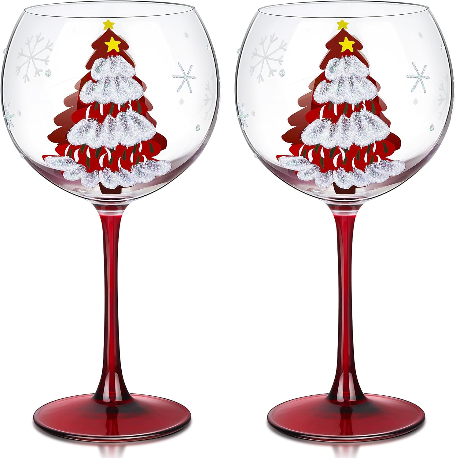 Verres à Vin Festifs Peints à la Main 560 ml Vendos85 - Mathon