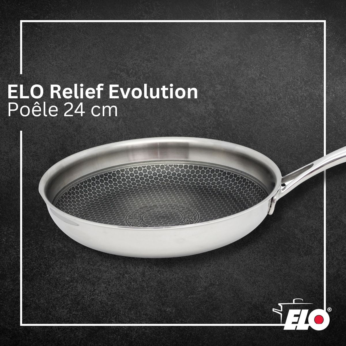 Poêle 24 cm en inox 18/10  Relief Evolution Elo - Mathon - 2
