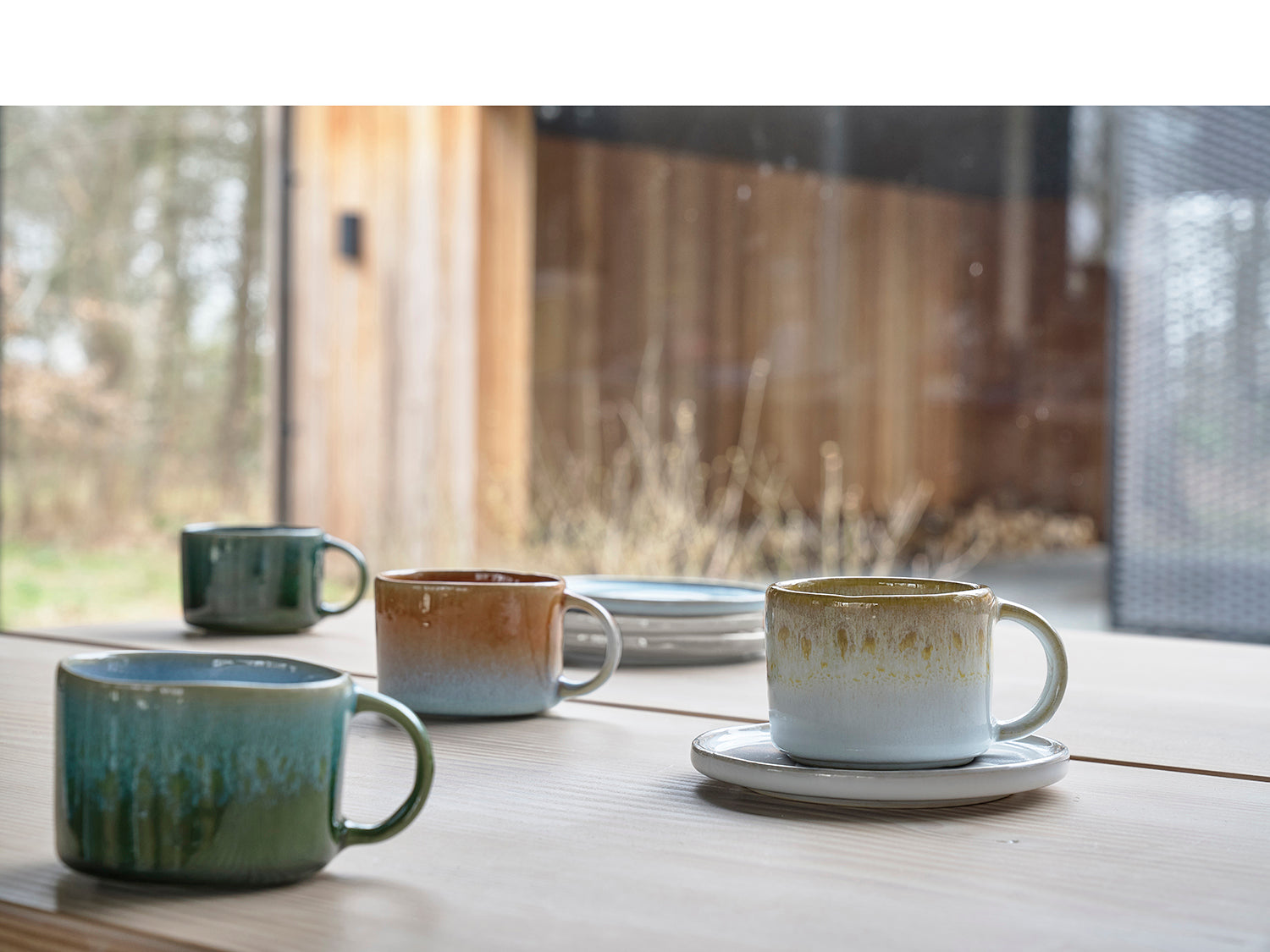 Soucoupe STYLES en grès Bleu clair Villa Collection - Mathon - 4