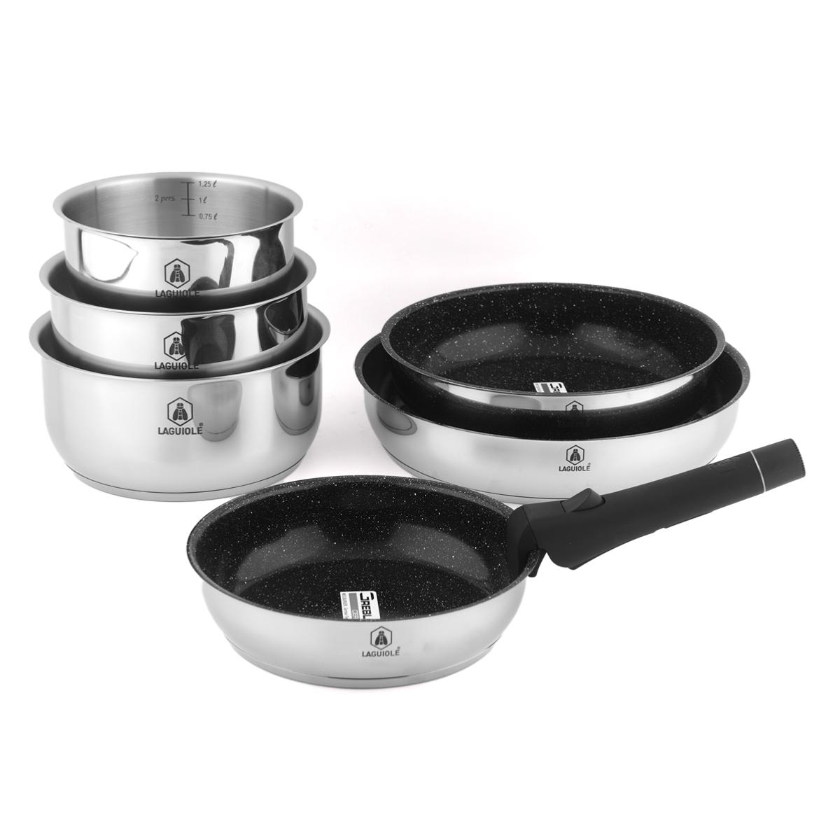 Set de 7 pièces inox amovible antiadhésif - "Réactif" Laguiole Cuisson - Mathon - 3