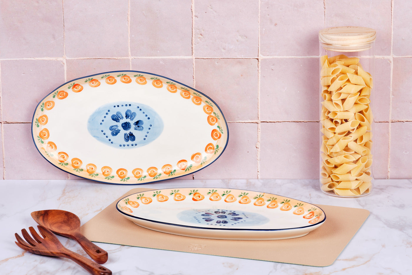 Plateau de service NAPOLI 36,5 x 22cm - 2 pièces - Agrume Björn - Mathon - 2