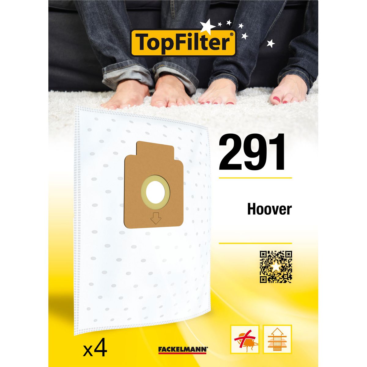 Lot de 4 sacs aspirateur pour Hoover TopFilter Premium TopFilter - Mathon - 9