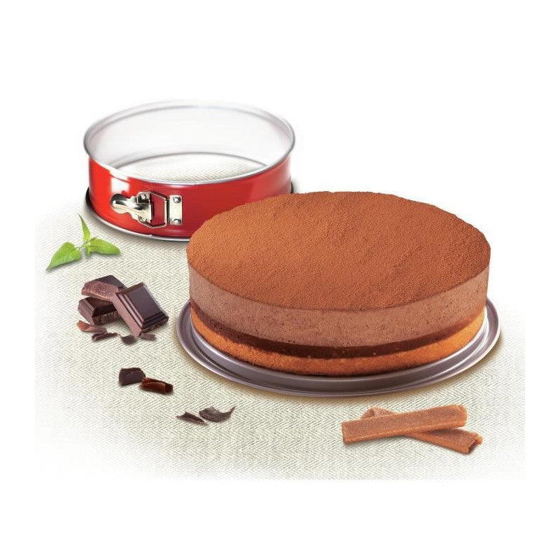 Moule A Charniere Delibake En Acier - O 25 Cm - Rouge Et Gris Tefal - Mathon - 4