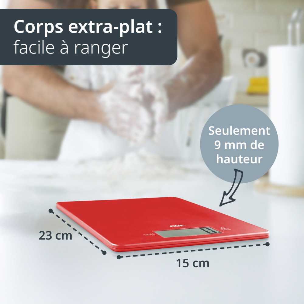 Balance De Cuisine Digitale - Ade - Leonie - Plastique Abs - 22 X 17 Cm - Inclus 1 Pile Cr 2032-rouge ADE - Mathon - 4