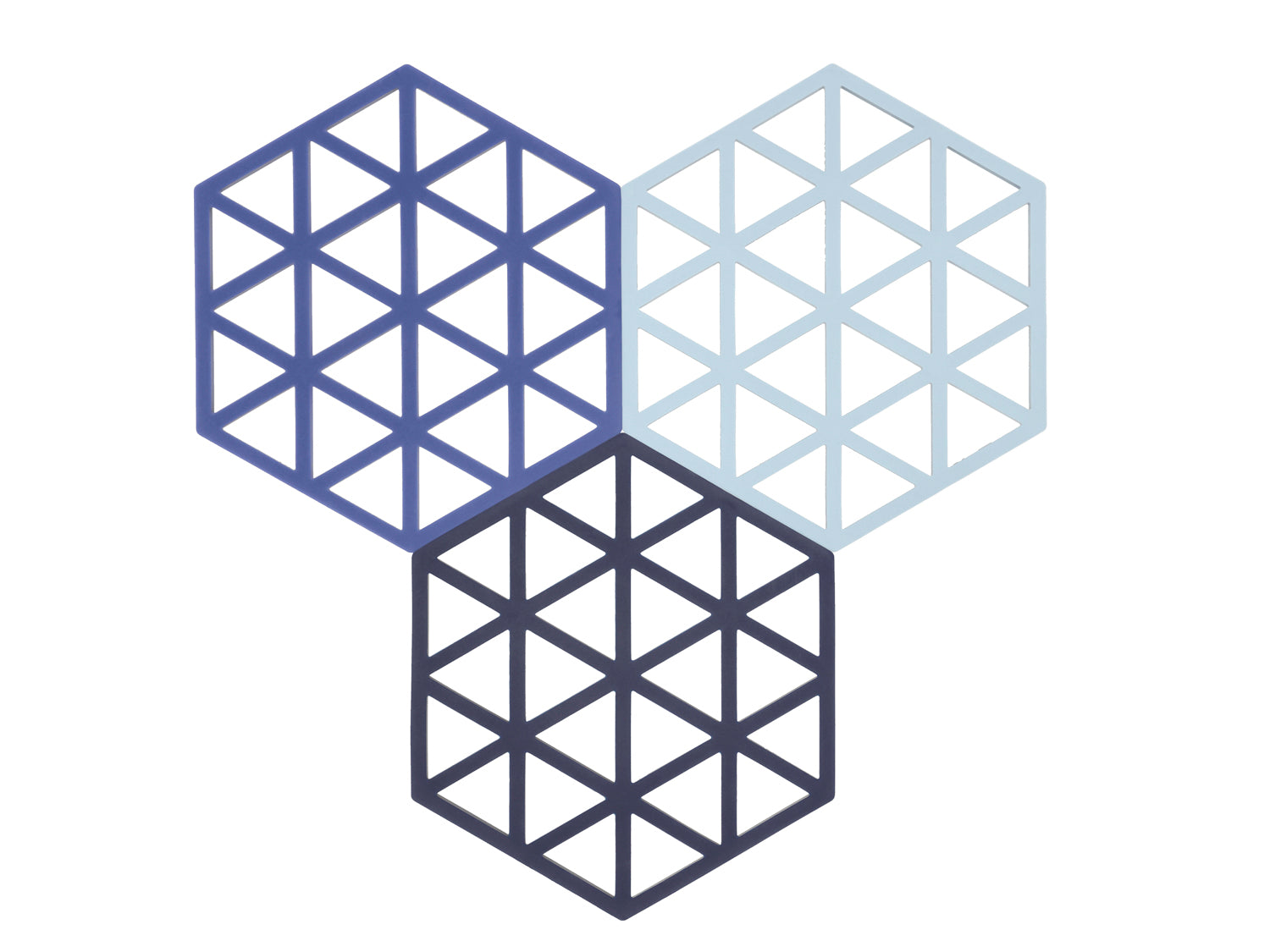 Dessous-de-plat Triangles en Silicone Minuit/Indigo/Bleu Zone Denmark - Mathon