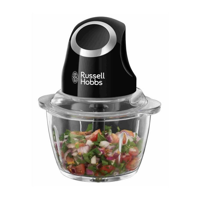 Mini Hachoir -   - Desire 24662-56 - 200 W - Bol En Verre 1 L - Lames Inox - Noir Mat Russell Hobbs - Mathon - 1