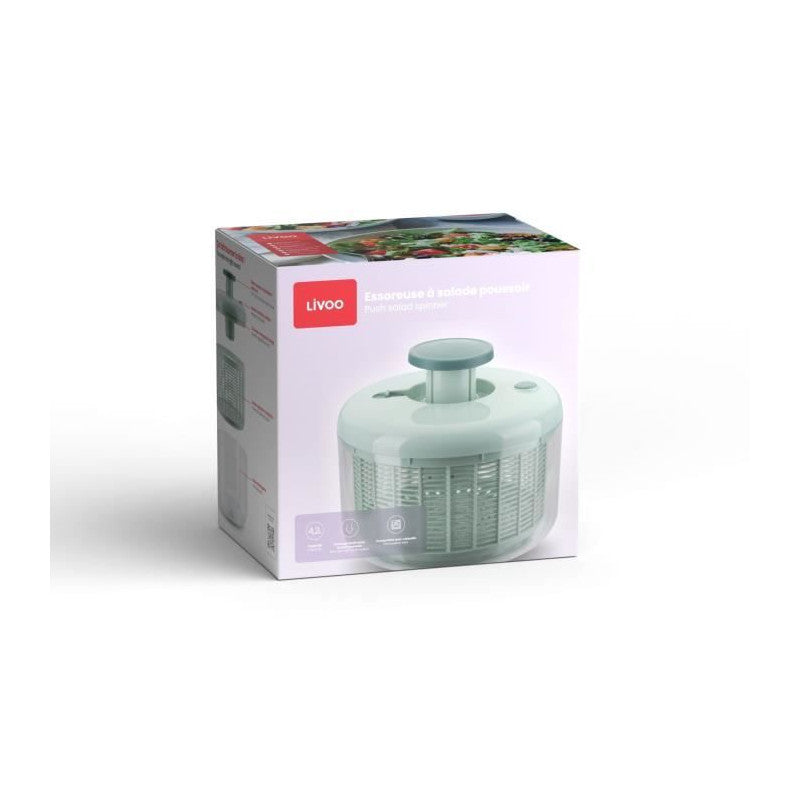 Essoreuse A Salade - Livoo - Men434 - 4,2 L - Systeme Poussoir - Base Antidérapante Livoo - Mathon - 5