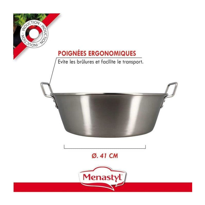 Bassine A Confiture - Menastyl - 4615452 - En Acier Inoxydable - 40,5 Cm Menastyl - Mathon - 3