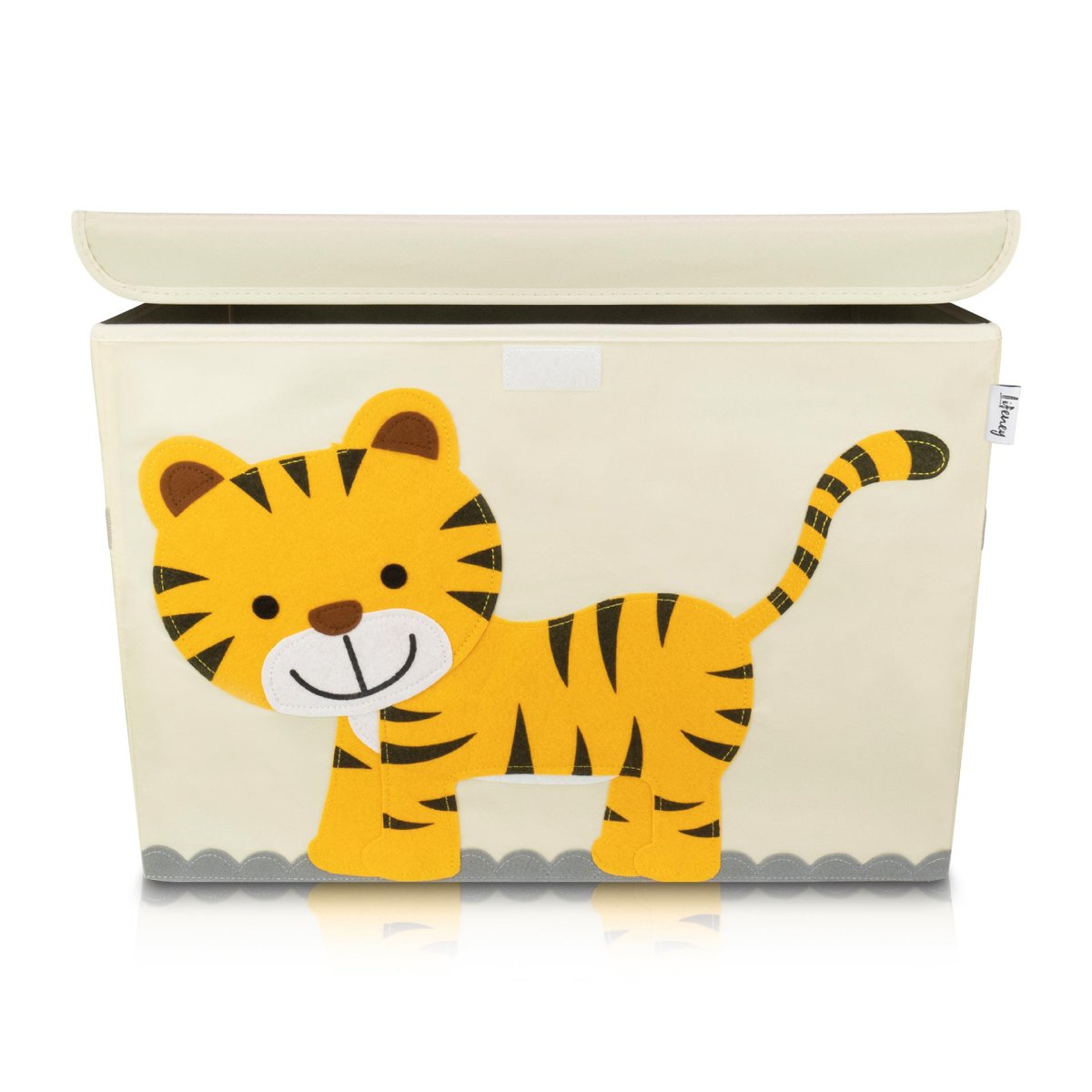 Boîte de rangement en tissu pour enfant grand modèle "Tigre" avec couvercle Lifeney Fackelmann - Mathon - 1