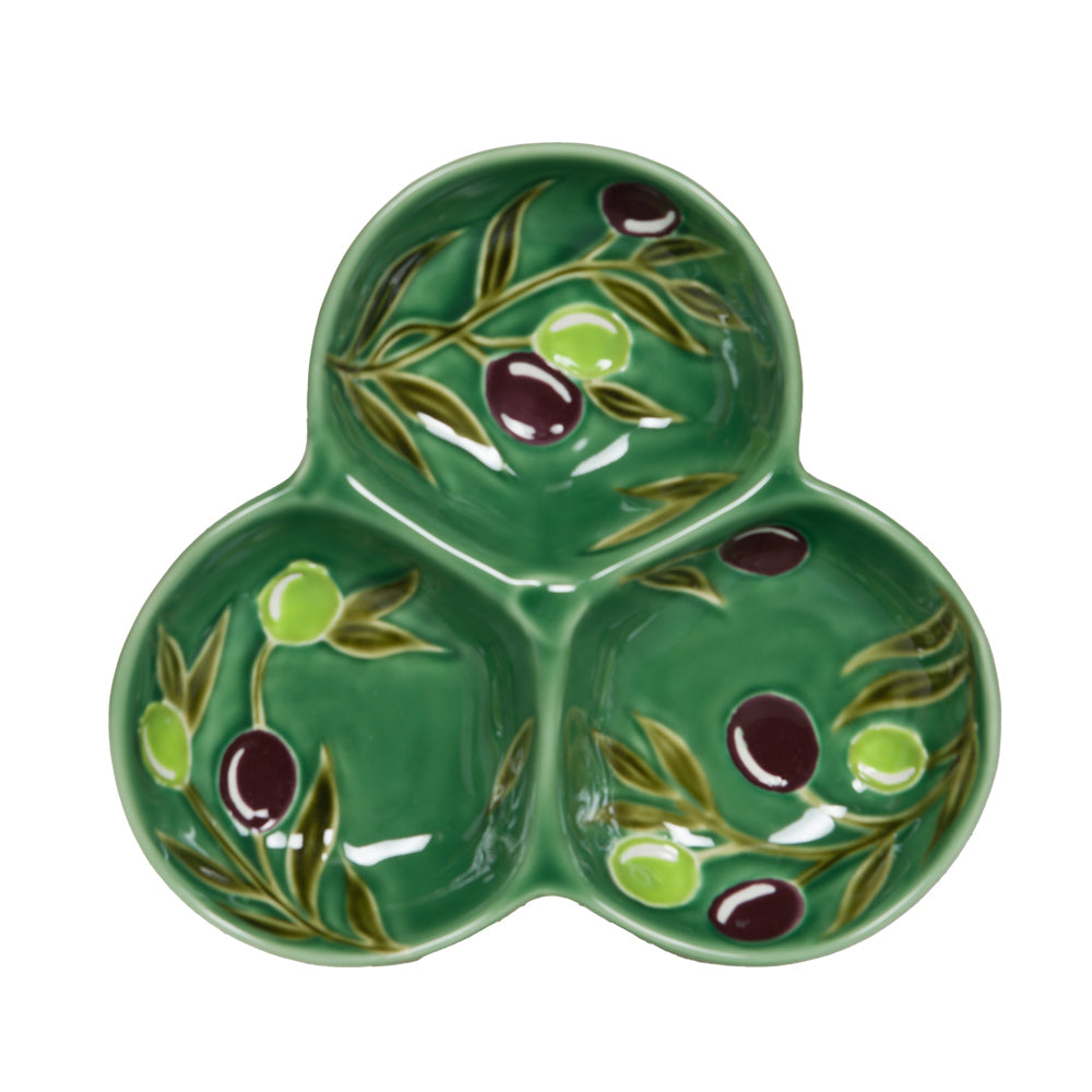Plat 3 compartiments Olive 23 cm Table passion - Mathon - 1