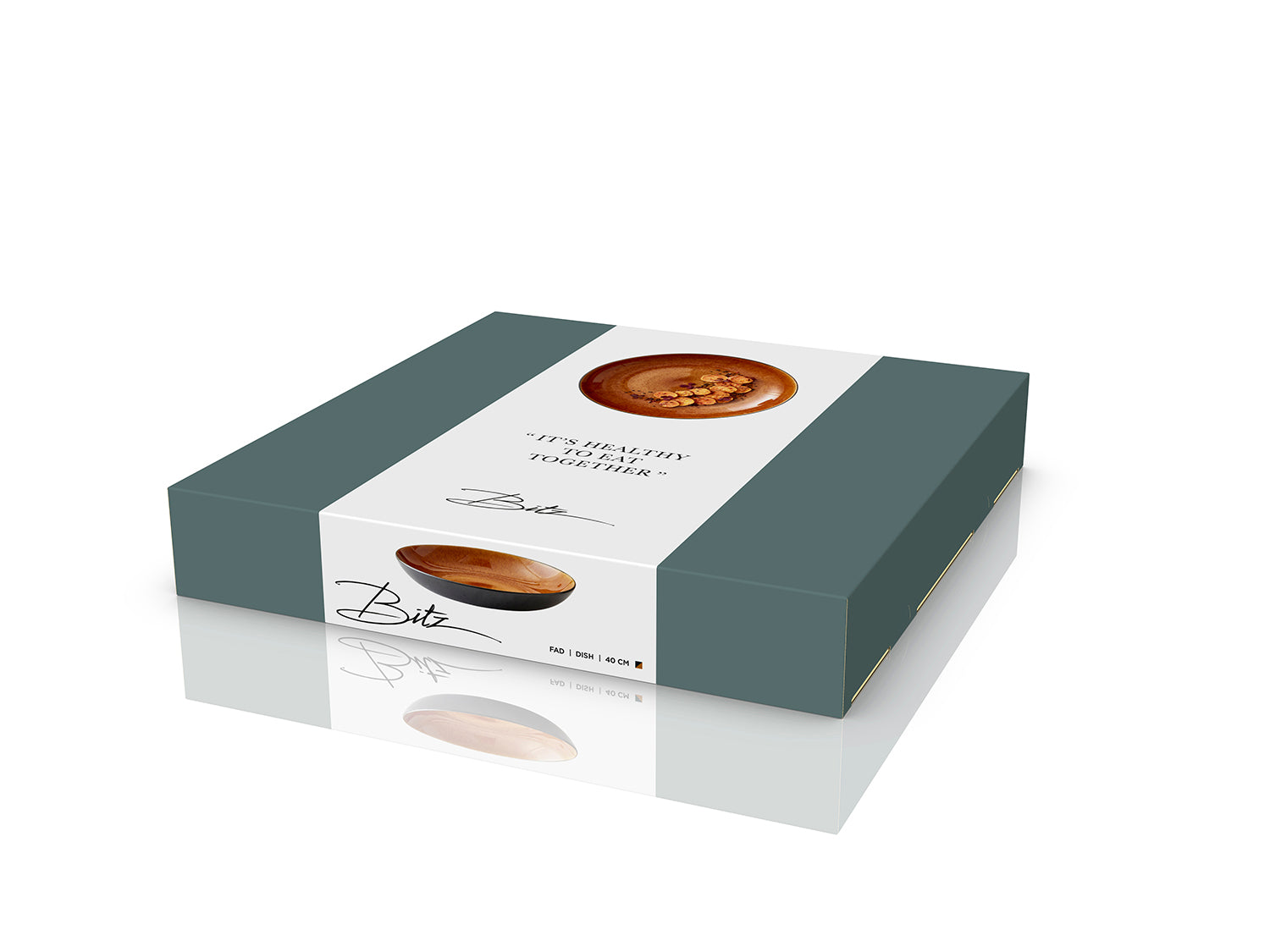 Plat de service rond GASTRO 40cm en grès émaillé Noir/Ambre Bitz - Mathon - 4