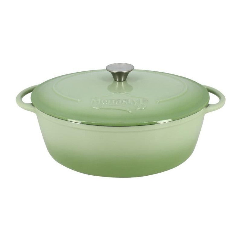 Cocotte - Menastyl - 6020072 - Ronde - En Fonte Acier émaillé - Vert - 6,5 Litres Menastyl - Mathon - 1