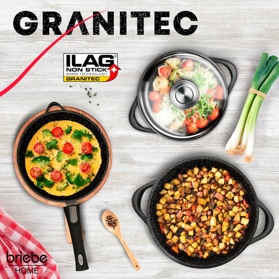 Batterie de Cuisine Induction 12 Pièces Aluminium Fonte 4 Casseroles 2 Poêles  Noir MGK1219 - Mathon - 2