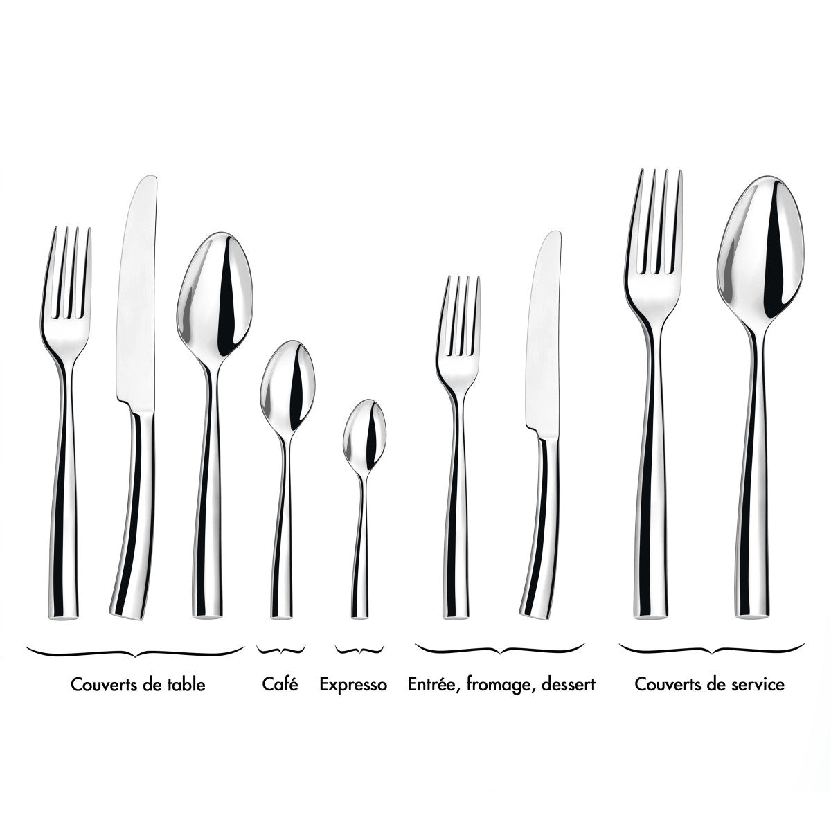 Silhouette - Ménagère 86 pièces en coffre bois Couzon - Mathon - 10