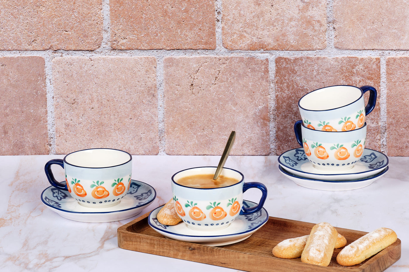 Tasse NAPOLI 20cl et soucoupe Ø15cm - 8 pièces - Agrume Björn - Mathon - 2