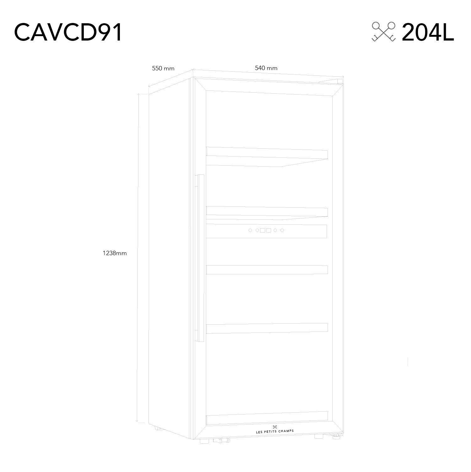Cave à vin Dual zone 91 bouteilles pose libre - CAVCD91 Les Petits Champs - Mathon - 5