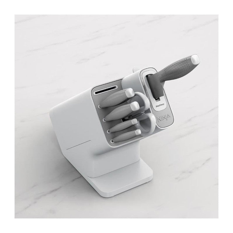 Bloc-couteaux - Ninja Foodi - Staysharp K62006euwh - Avec Affûteur - Ensemble De Couteaux - 6 Pieces Aiguisées - Blanc Ninja - Mathon - 4