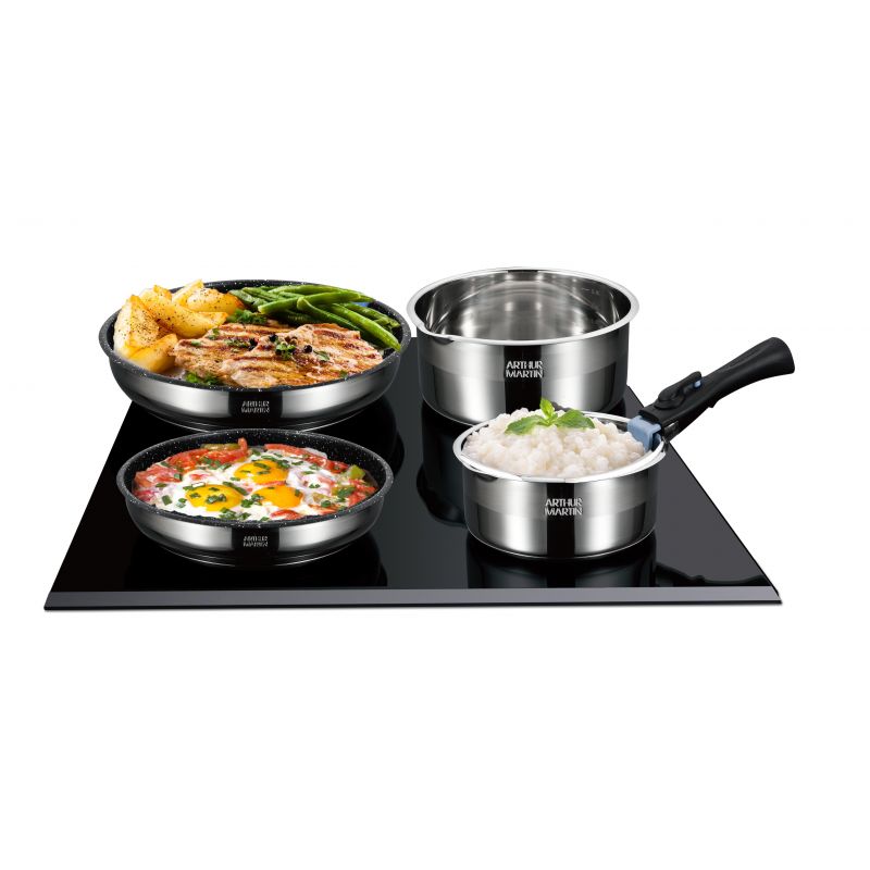 Batterie de cuisine 8 pièces en acier inoxydable Arthur Martin AM0454 Arthur Martin - Mathon - 2