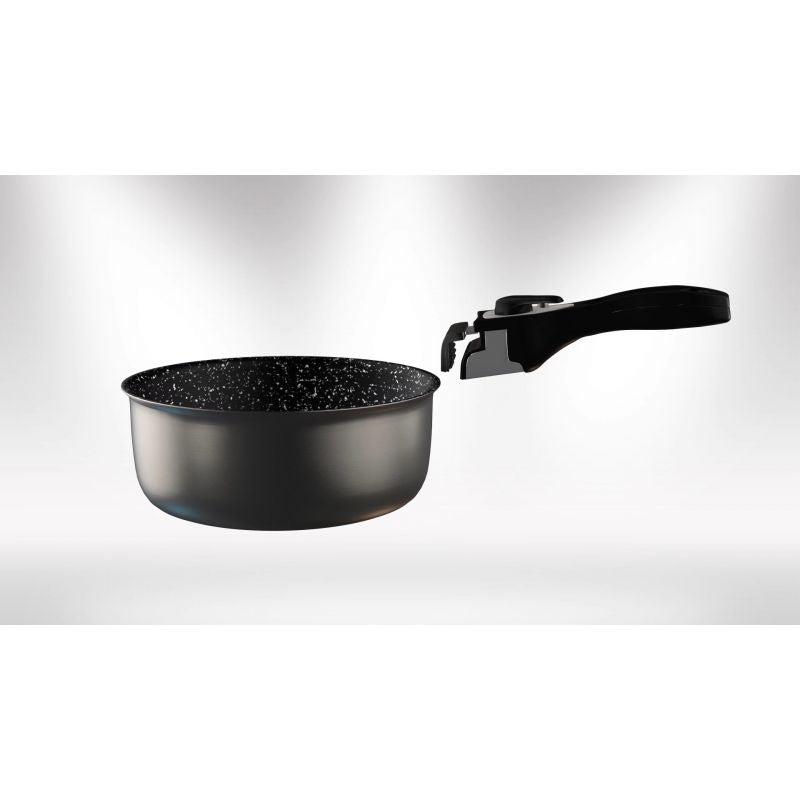 Batterie de cuisine revêtement pierre avec manche amovible 7 pièces bordeaux Herzberg HG8053-BR Herzberg - Mathon - 4