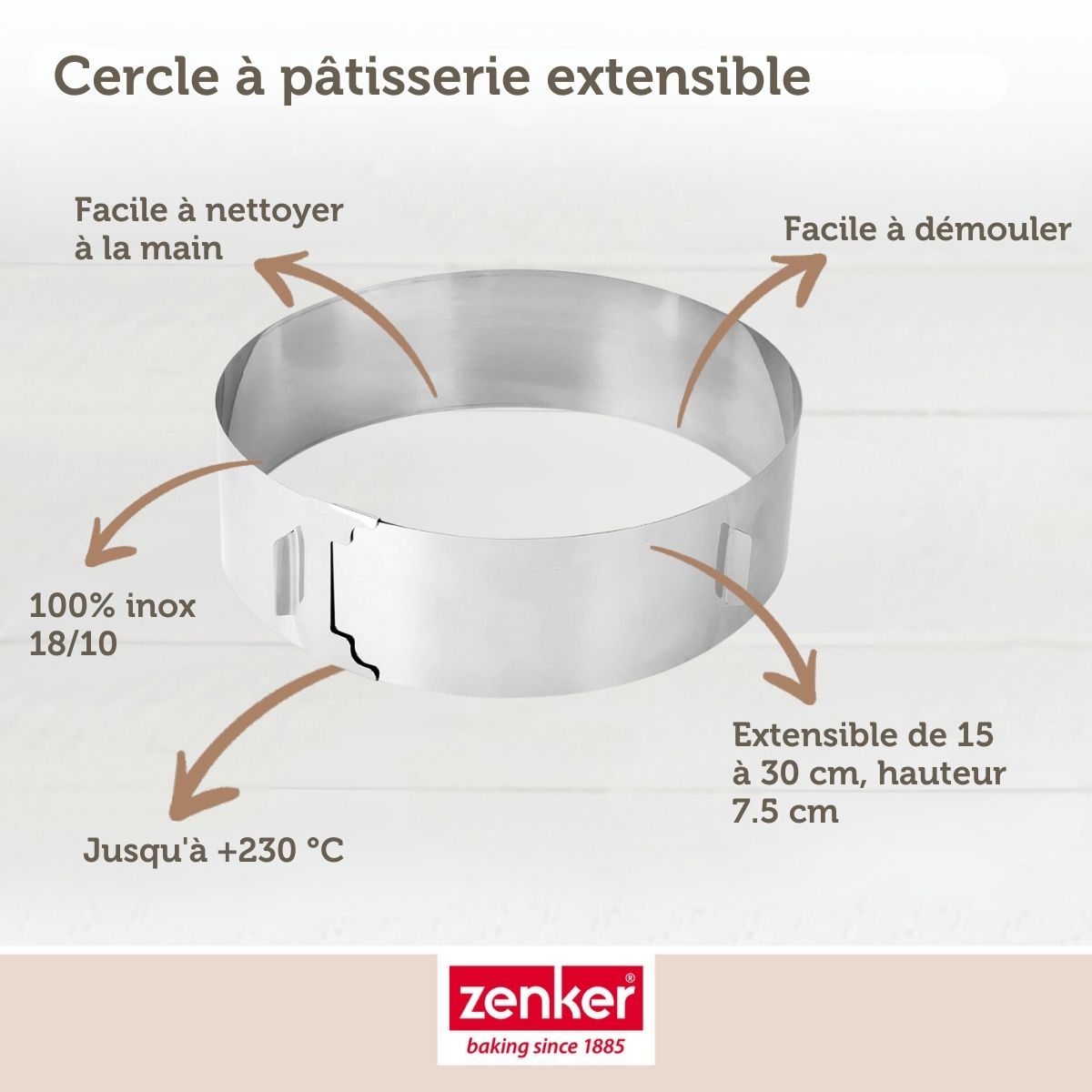 Cercle à pâtisserie réglable Zenker Smart Pastry Zenker - Mathon - 3