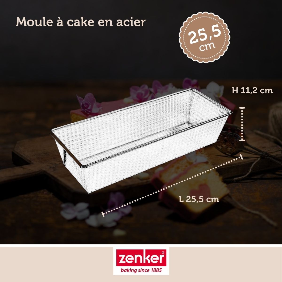 Set pâtisserie avec moule à cake acier 25 cm, 2 bols à mixer, verre mesureur et spatule Zenker Zenker - Mathon - 3
