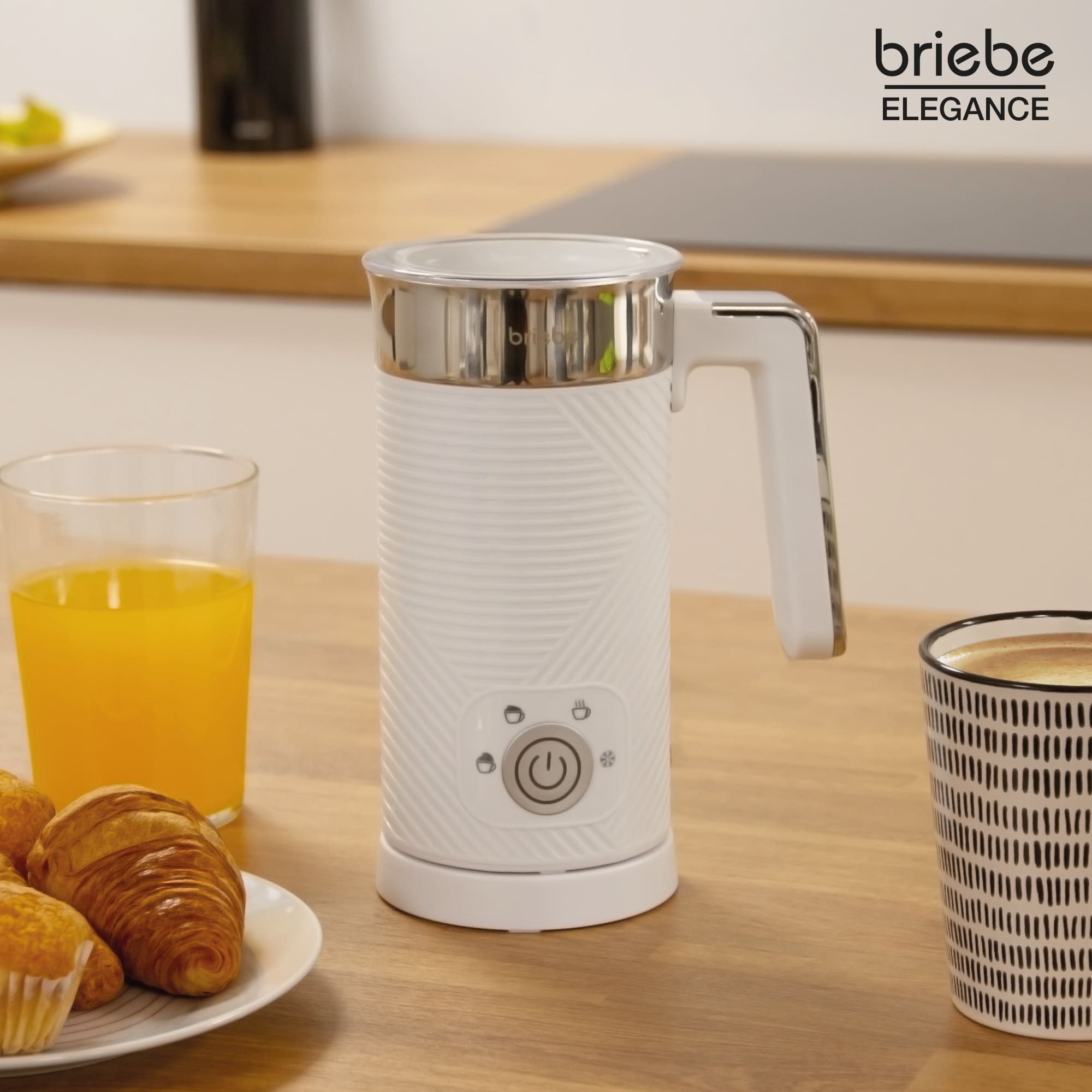 Elegance Mousseur à Lait Électrique, Réchauffeur Mousseur Froid/Chauffant 130ml 500 Blanc MF1172WHT - Mathon - 2