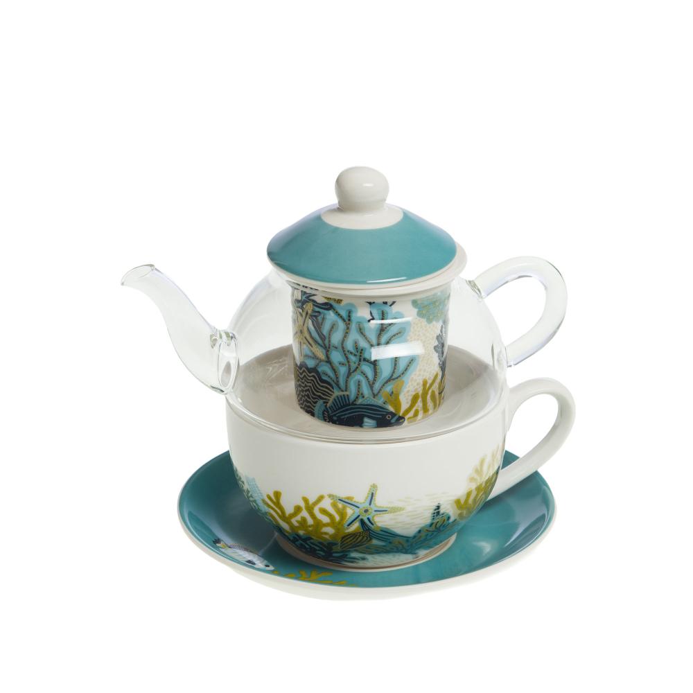 Coffret théière égoïste en Manatea en verre et en porcelaine Amadeus - Mathon - 2