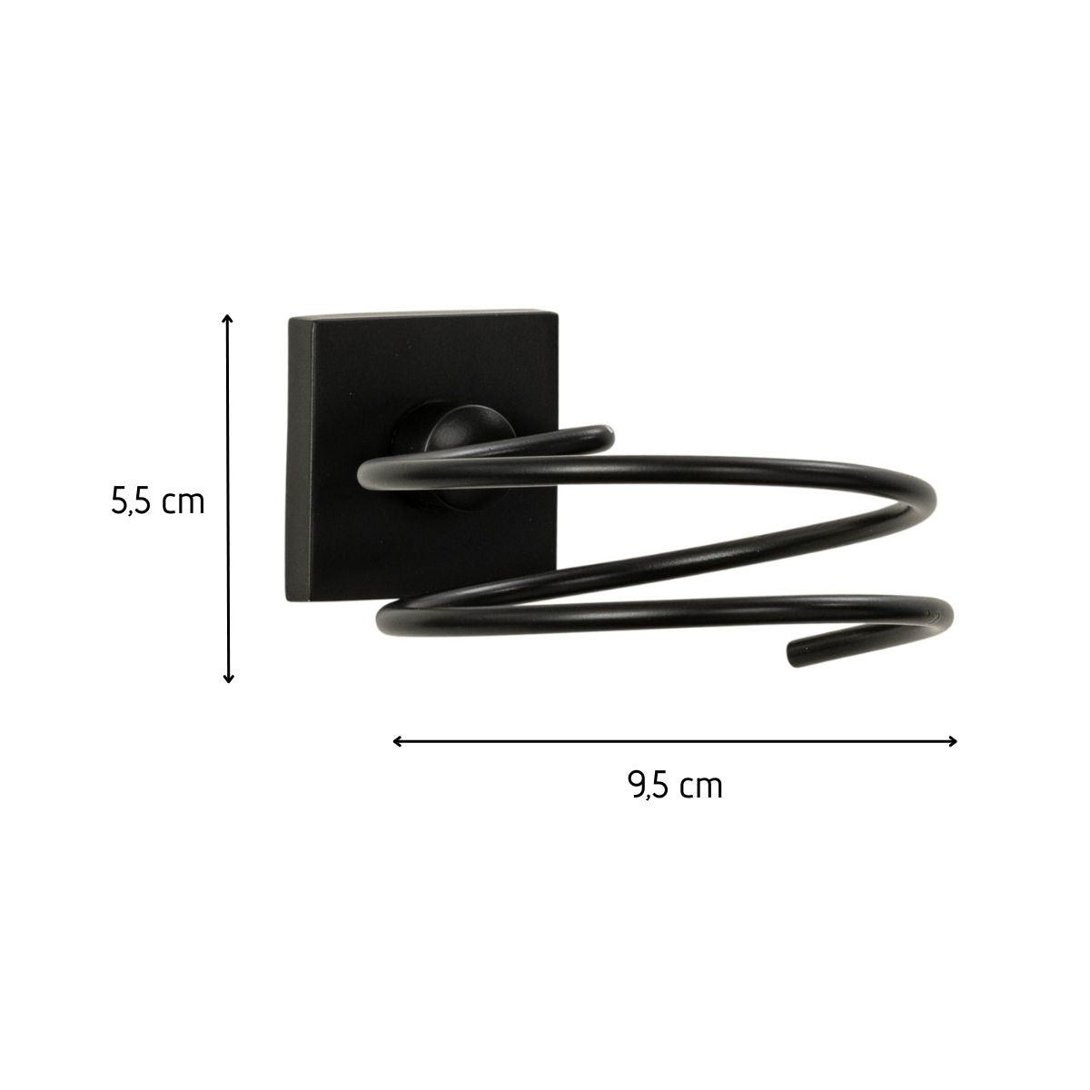 Support sèche cheveux en zinc noir mat  New York Fackelmann - Mathon - 3