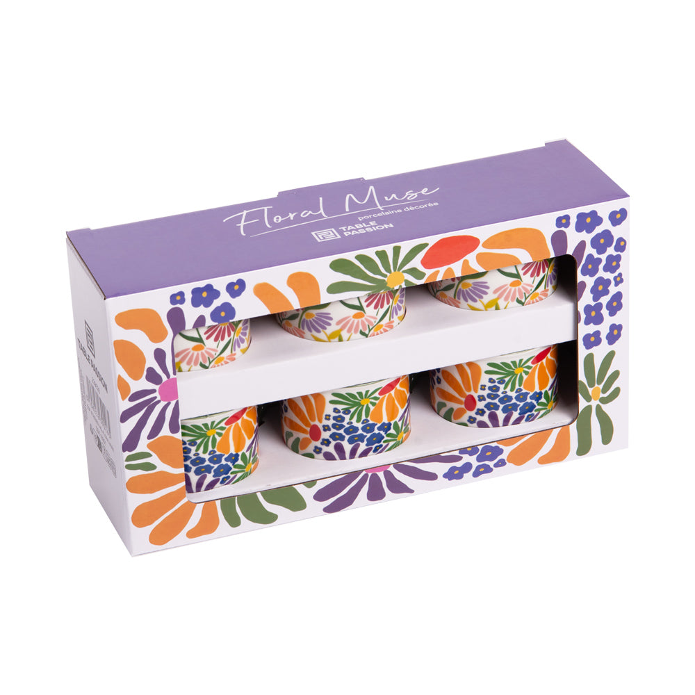 Coffret de 6 tasses Floral Muse 14 cl Table passion - Mathon - 2