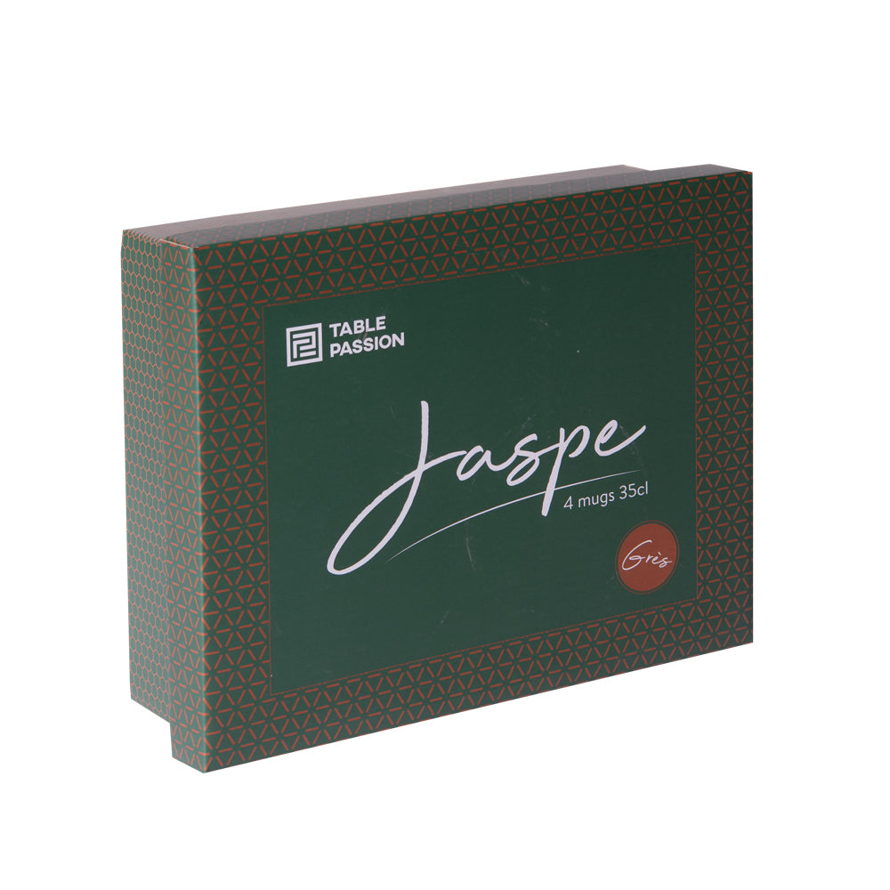 Coffret de 4 mugs Jaspe 35 cl vert Table passion - Mathon - 2