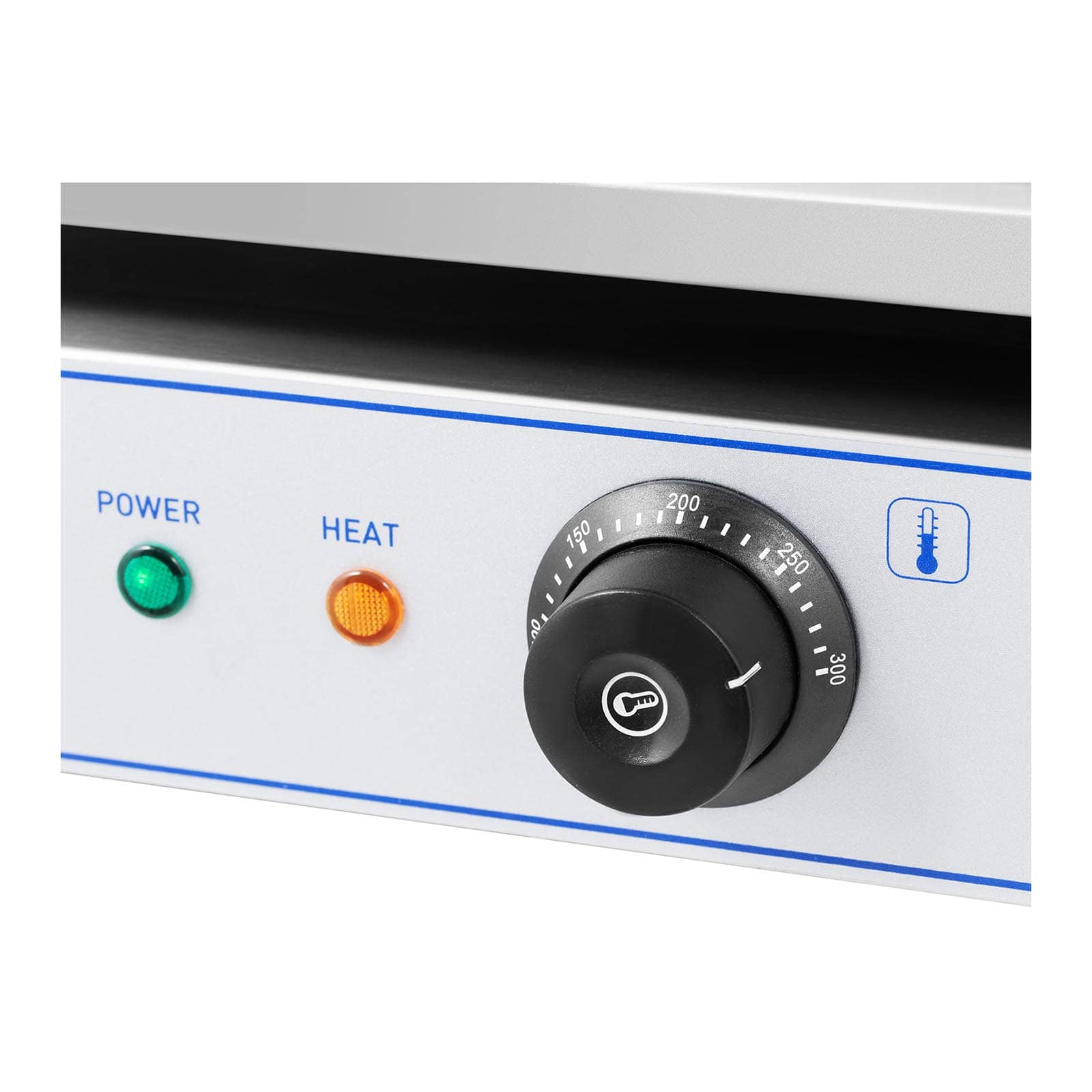 Plancha électrique professionnelle en inox pour restaurant de table 1 feu 55 x 40 cm (3 000 watts, 550 x 400 mm, lisse) 14_0004070 - Mathon - 2