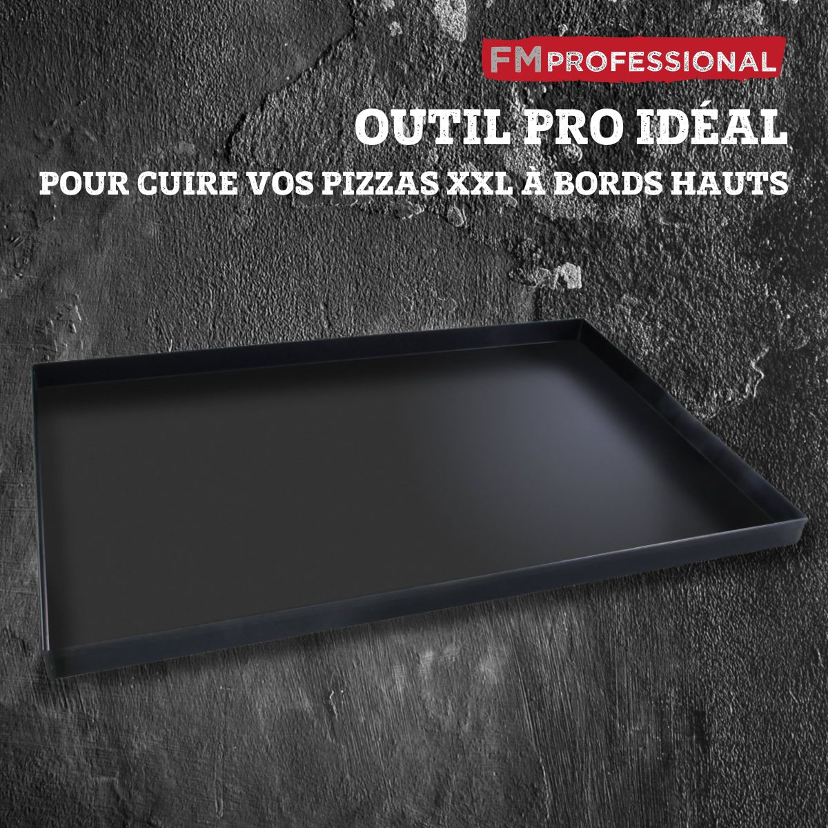 Plaque à pizza en acier inoxydable revêtu 60 x 40 cm FM Professional - Mathon - 6