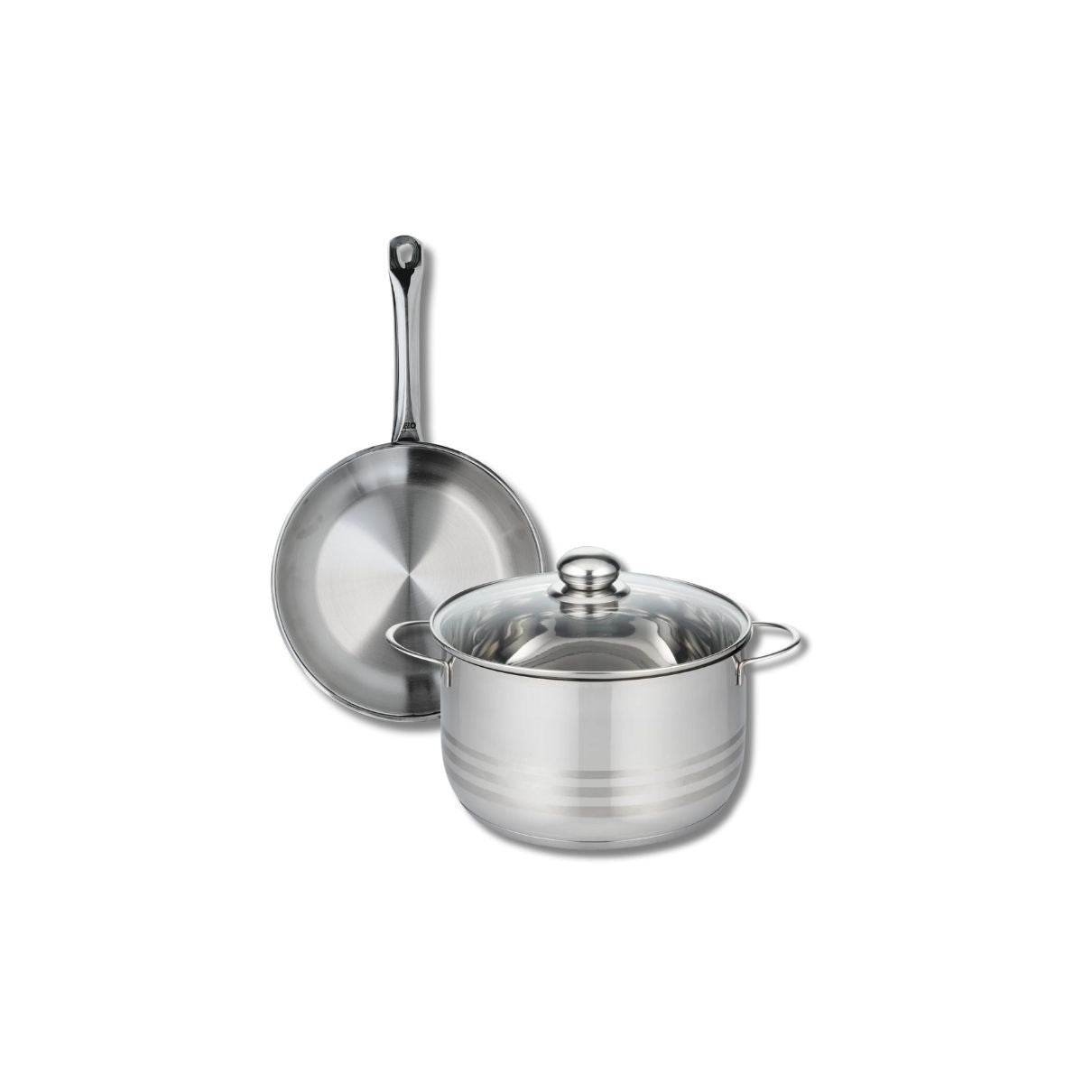 Ensemble de 1 Poêle de cuisson 24 cm et 1 faitout 24 cm  Profi Brillant Elo - Mathon - 1