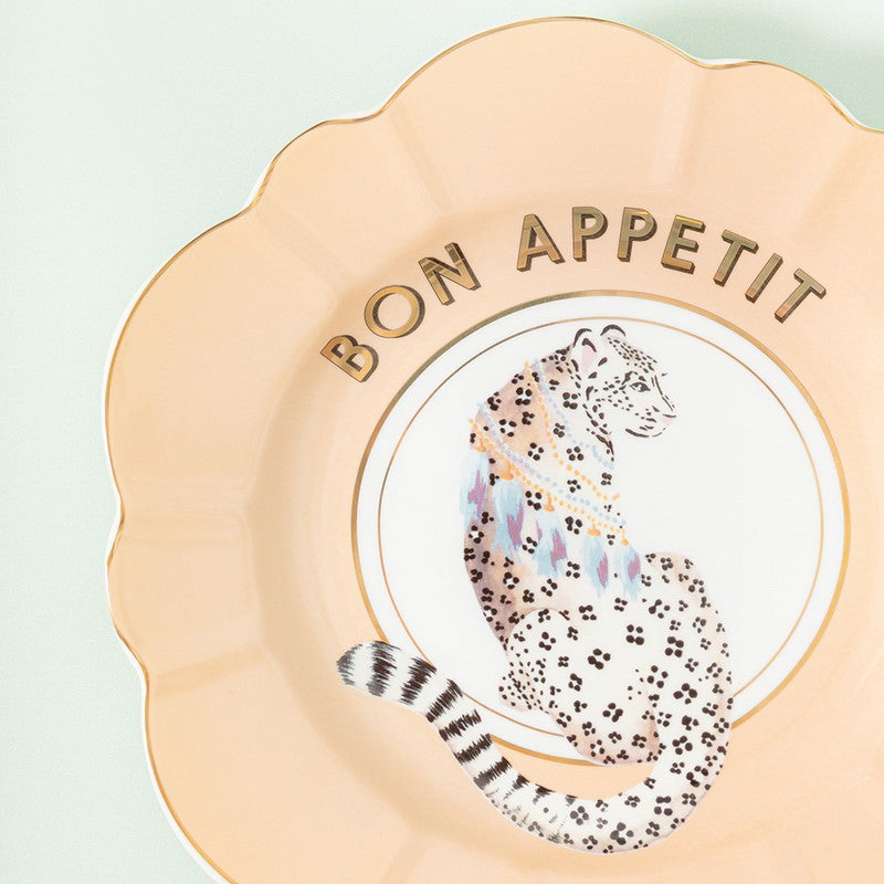 Assiette plate fleur 23cm Guépard BON APPETIT - Animal Magic Yvonne Ellen - Mathon - 2