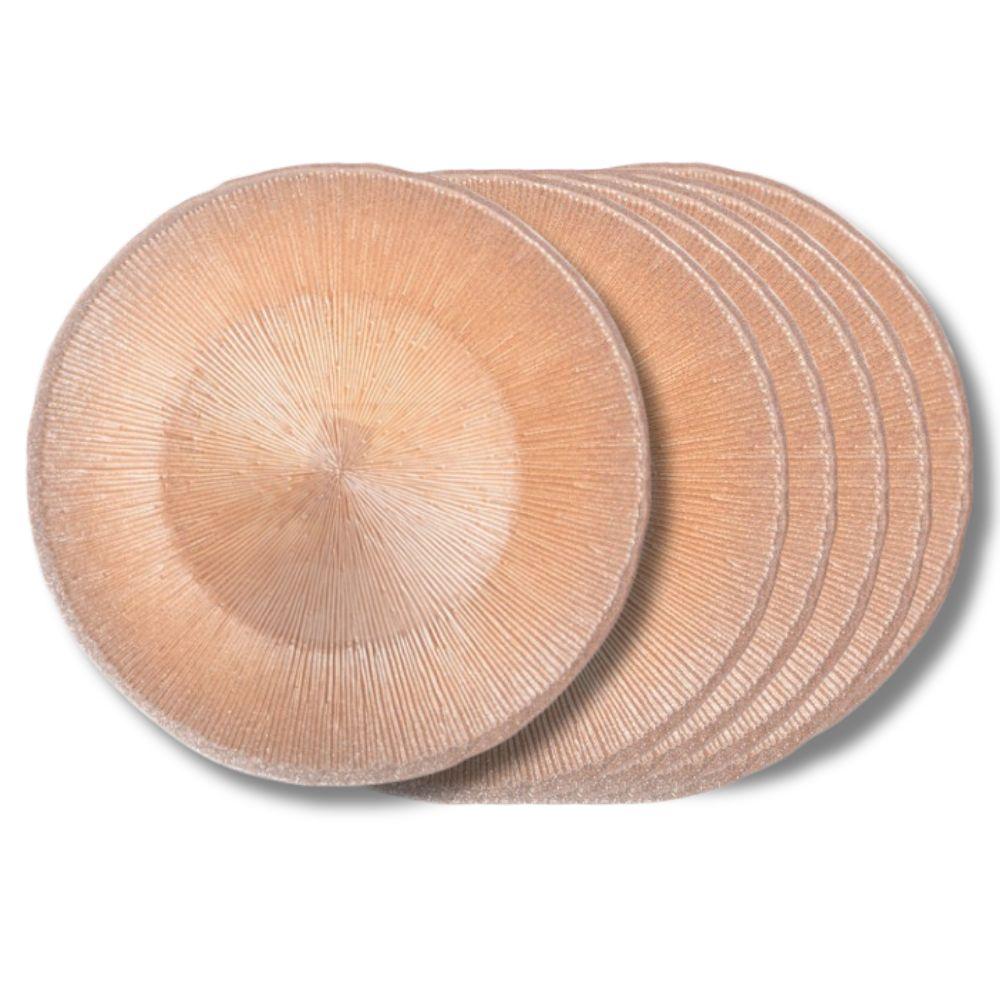 Assiette à dessert Glitter doré 21 cm (lot de 6) Table passion - Mathon - 1