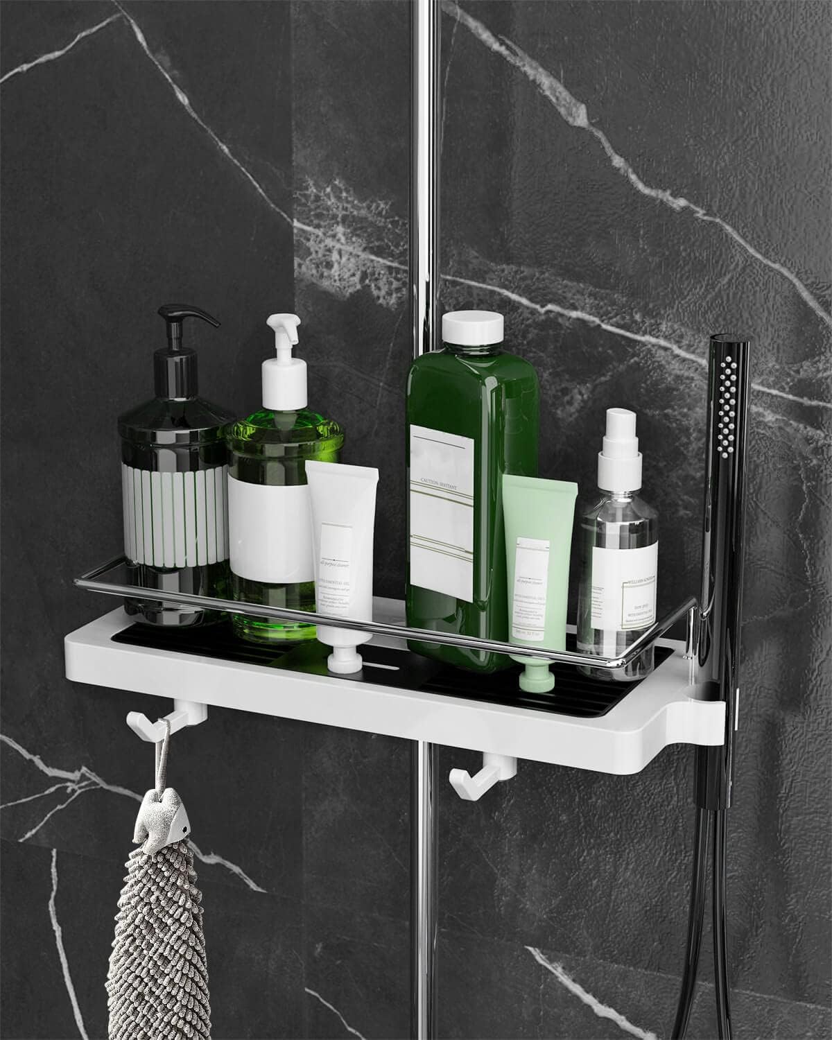 Étagère Douche Sans Percage Porte Savon blanc Vendos85 - Mathon