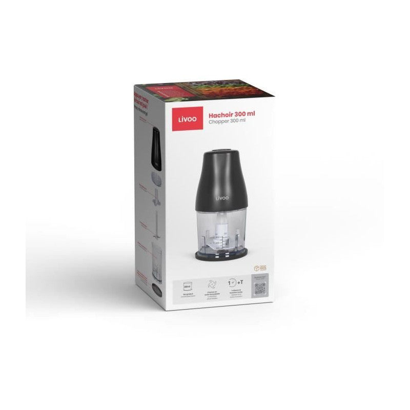 Hachoir - Livoo - 300 Ml - 400 W - 1 Vitesse Et Fonction Turbo - 2 Lames En Inox - Noir Livoo - Mathon - 4